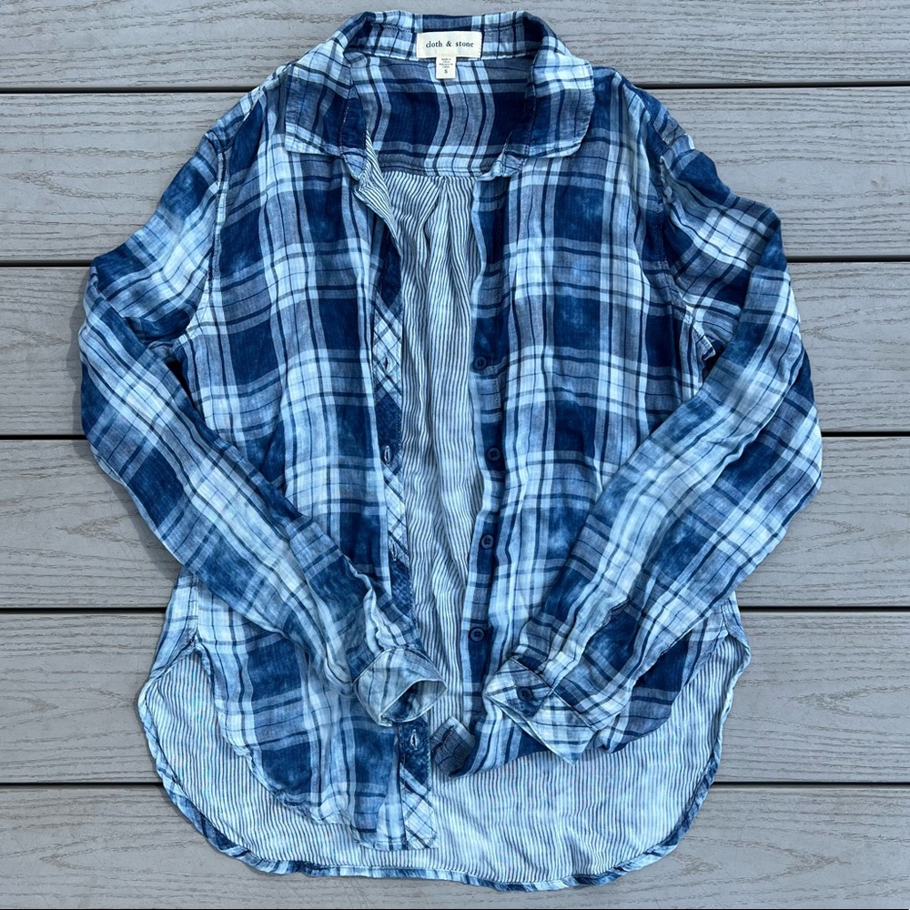 Cloth & Stone | Women’s Blue Plaid Soft Flannel
